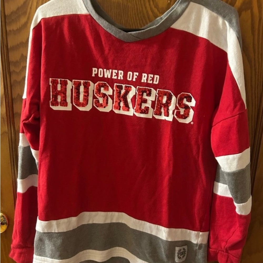 Huskers Kids Red and Gray Long Sleeve Shirt